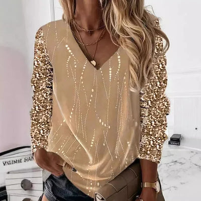 Talitha - Vネックロングスリーブシャツ