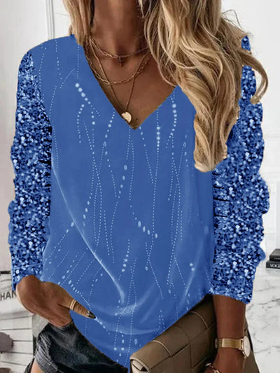 Talitha - Vネックロングスリーブシャツ