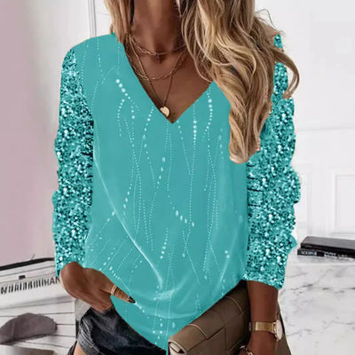 Talitha - Vネックロングスリーブシャツ